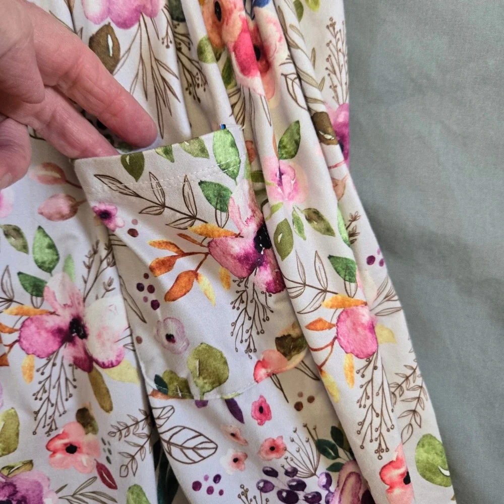 Mila & Rose Girls Floral Long Sleeve Pocket Dress Pink Purple 7-8  Cottagecore